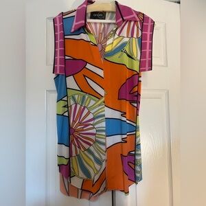 Analili NWT Large Women's Multicolor Short Sleeve Top